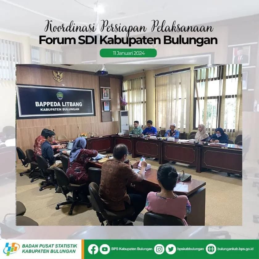 Koordinasi Persiapan Pelaksanaan Forum Satu Data Indonesia Kabupaten Bulungan